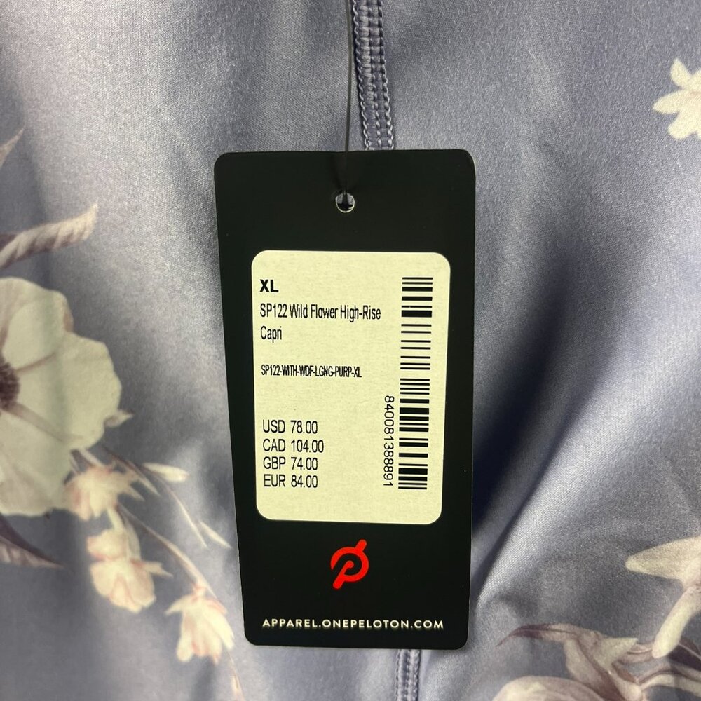 NWT Peloton x Wear It To Heart Wild Flower Floral High-Rise Crop Leggings - XL - Picture 6 of 7